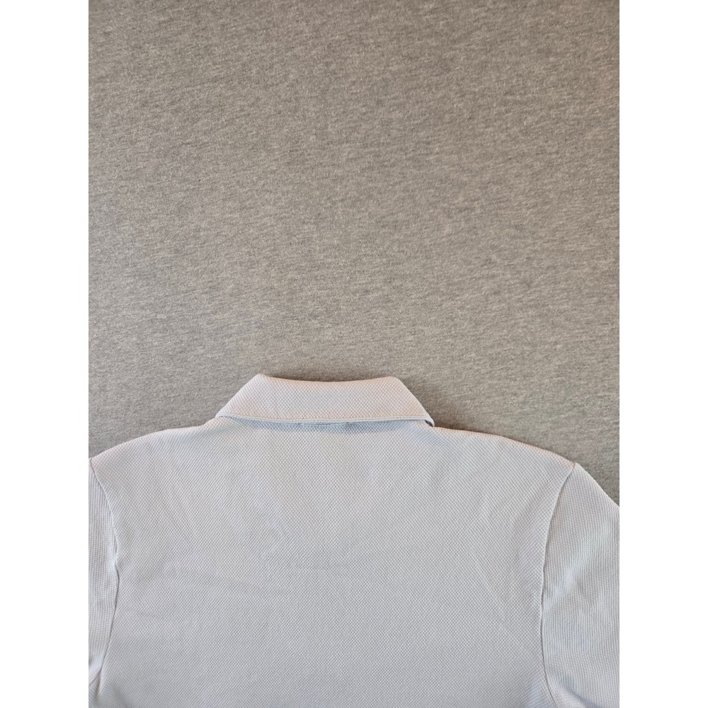 Reiss Billy Zip Polo Mens Size M Light Blue Textured Waffle Knit Short Sleeve - Picture 9 of 13